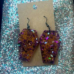 Halloween earrings, coffin earrings